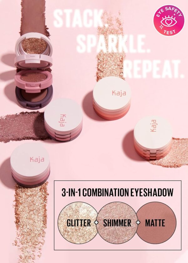 Kaja Eye Bento Collection - Bouncy Eyeshadow Trio | 17 Mauve Bouquet | Mauve Berry Tone | Vegan, Cruelty free - Image 2