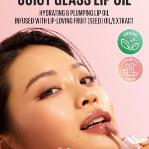 Kaja Juicy Glass Lip Plumping Oil | 02 Raspberry Refresher | Hydrating, Feel Plumped and Lightweight with Vitamin Tree Fruit Oil, Vegan, Cruelty-Free, Clear Tint Stain Shine Gloss Plumper