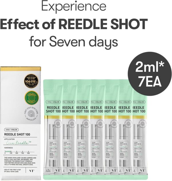 VT COSMETICS CICA Reedle Shot Ampouler | for Hydrated Skin 0.067Fl Oz*7 Pcs (2ml*7) - Image 2
