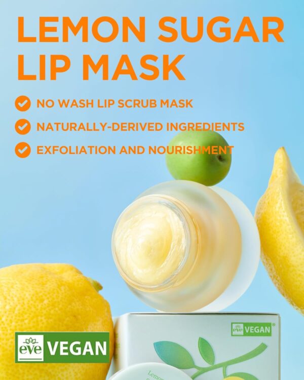TOCOBO Lemon Sugar Lip Mask – Korean Vegan Lip Scrub & Overnight Exfoliating Treatment for Dry, Chapped Lips – Hydrating, Plumping, Smoothing – Glazed Balm Texture, Non-Sticky, 0.68oz - Image 2