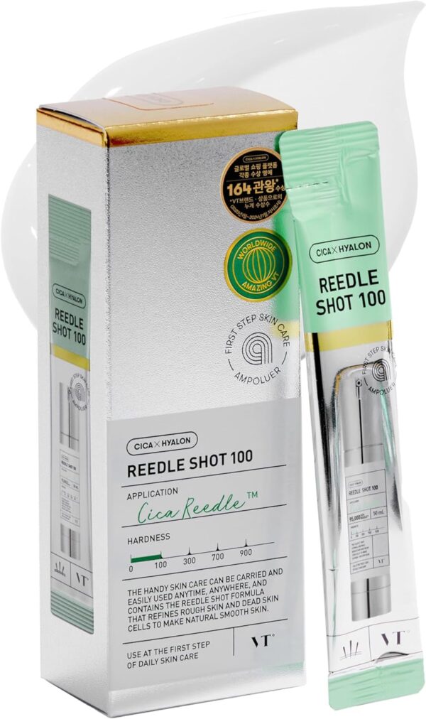 VT COSMETICS CICA Reedle Shot Ampouler | for Hydrated Skin 0.067Fl Oz*7 Pcs (2ml*7)