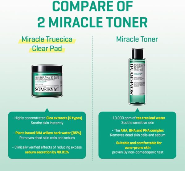 SOME BY MI AHA BHA PHA 30 Days Miracle Truecica Clear Pad – 70 Pads – Korean Exfoliating Centella Face Toner Pads – Gently Clears Impurities, Refines Pores & Smooths Skin Texture – Korean Skin Care - Image 7