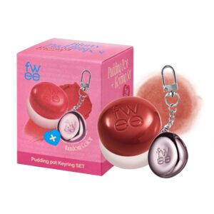 Blurry Pudding Pot + Keychain SET | Airbrushed Blush & Lip, Buildable Pigment, Long-lasting, Lightweight, Easy to Blend, Natural Soft Matte Finish Makeup – Feel’n (Rose Beige) | 0.17 oz