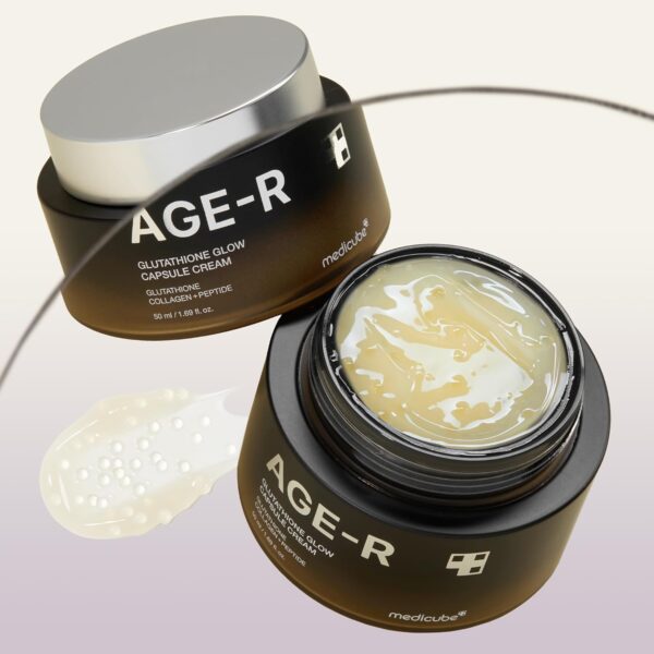 medicube AGE-R Glutathione Glow Capsule Facial Cream - Instant Lifting Moisturizer - Collagen Peptide For Hydrating Glow - Improve Blemishes, Uneven Skin Tone - Korean Skin Care 1.69 fl.oz - Image 6