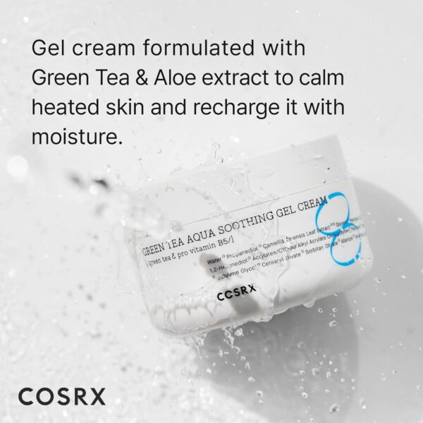 COSRX Hydrium Green Tea Aqua Soothing Gel Cream, 1.69 fl.oz / 50ml | Lightweight Daily Cream | Camelia, Aloe Gel | Korean Skin Care, No Animal Testing, Paraben Free - Image 2