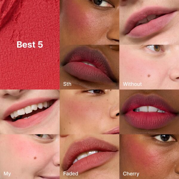 Blurry Pudding Pot + Keychain SET | Airbrushed Blush & Lip, Buildable Pigment, Long-lasting, Lightweight, Easy to Blend, Natural Soft Matte Finish Makeup – D-day (Neon Red) | 0.17 oz - Image 8