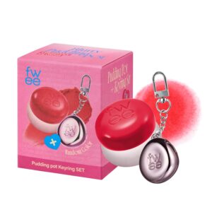 Blurry Pudding Pot + Keychain SET | Airbrushed Blush & Lip, Buildable Pigment, Long-lasting, Lightweight, Easy to Blend, Natural Soft Matte Finish Makeup – D-day (Neon Red) | 0.17 oz