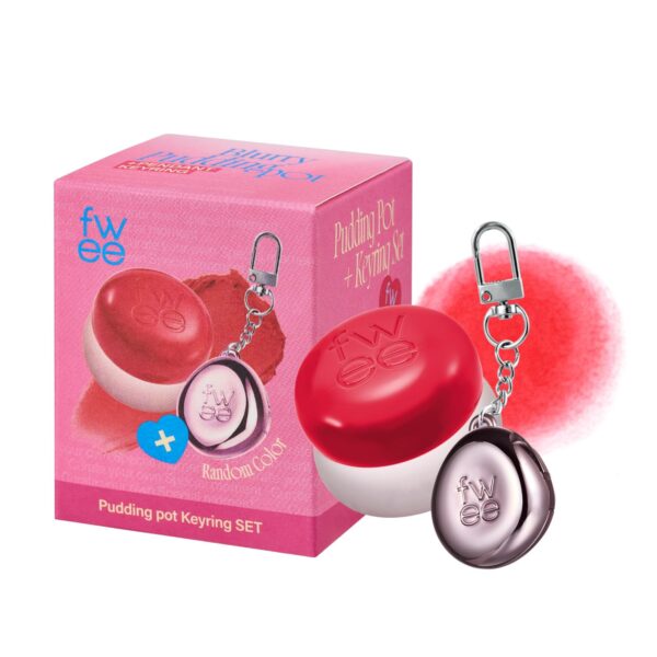 Blurry Pudding Pot + Keychain SET | Airbrushed Blush & Lip, Buildable Pigment, Long-lasting, Lightweight, Easy to Blend, Natural Soft Matte Finish Makeup – D-day (Neon Red) | 0.17 oz