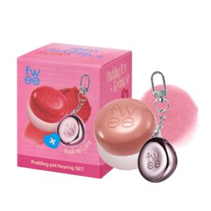Blurry Pudding Pot + Keychain SET | Airbrushed Blush & Lip, Buildable Pigment, Long-lasting, Lightweight, Easy to Blend, Natural Soft Matte Finish Makeup – Oh! (Cool Pink) | 0.17 oz