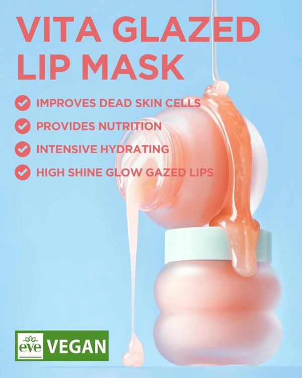 TOCOBO Vita Glazed Lip Mask – Korean Vegan Lip Scrub & Overnight Exfoliating Treatment for Dry, Chapped Lips – Hydrating, Plumping, Smoothing – Glazed Balm Texture, Non-Sticky, 0.68oz - Image 2