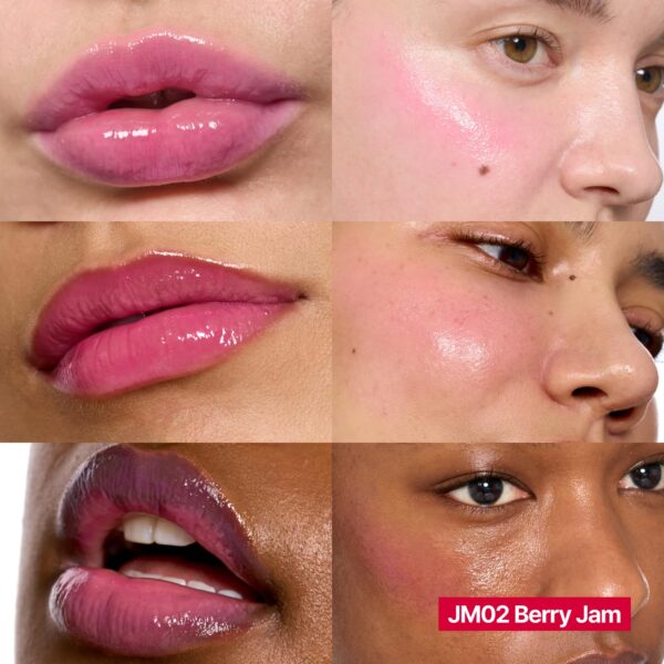 Glowy Jelly Pot + Keychain SET | Dewy Jelly Lip & Blush Color, Tinted Glow Jelly Balm, Dewy Buildable Finish – Berry Jam (Peony Pink) | 0.14 oz - Image 3