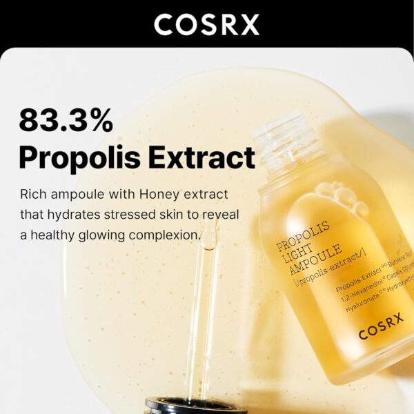 COSRX Propolis Ampoule, Glow Boosting Serum for Face with 73.5% Propolis Extract, 1.01fl.oz/30ml, Hydrating Essence for Sensitive Skin, Fine Lines, Uneven Skintone, Korean Skincare - Image 2