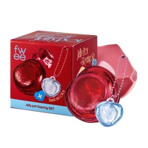 Glowy Jelly Pot + Keychain SET | Dewy Jelly Lip & Blush Color, Tinted Glow Jelly Balm, Dewy Buildable Finish – Mellow Mango (Natural Coral) | 0.14 oz