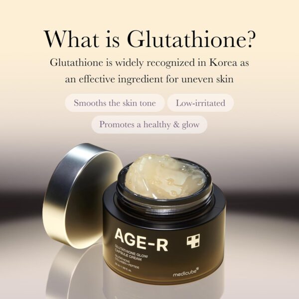 medicube AGE-R Glutathione Glow Capsule Facial Cream - Instant Lifting Moisturizer - Collagen Peptide For Hydrating Glow - Improve Blemishes, Uneven Skin Tone - Korean Skin Care 1.69 fl.oz - Image 4