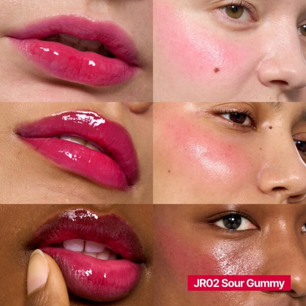 Glowy Jelly Pot + Keychain SET | Dewy Jelly Lip & Blush Color, Tinted Glow Jelly Balm, Dewy Buildable Finish – Sour Gummy (Berry Red) | 0.14 oz - Image 3