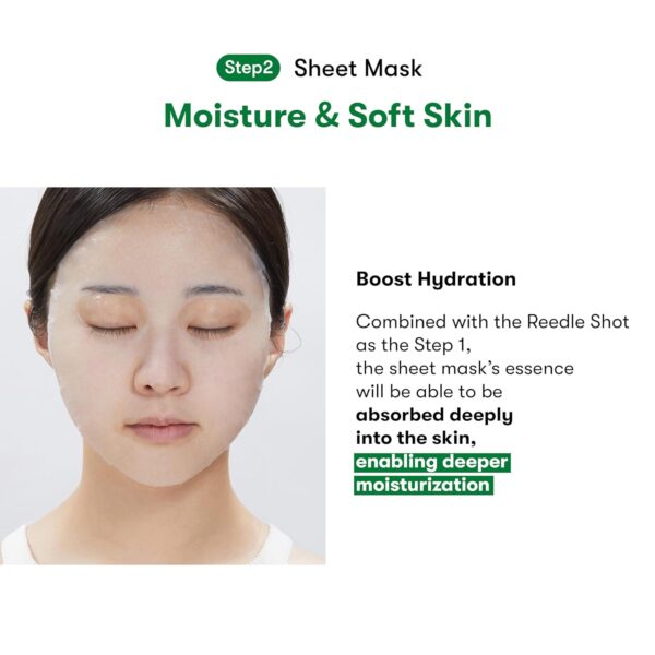 VT COSMETICS 2 Step Mask ReedleShot 300, Cica Reedle, Korean Skincare (1 Sheet Mask + 0.05 oz Cream) - Image 5