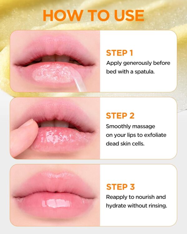 TOCOBO Lemon Sugar Lip Mask – Korean Vegan Lip Scrub & Overnight Exfoliating Treatment for Dry, Chapped Lips – Hydrating, Plumping, Smoothing – Glazed Balm Texture, Non-Sticky, 0.68oz - Image 6