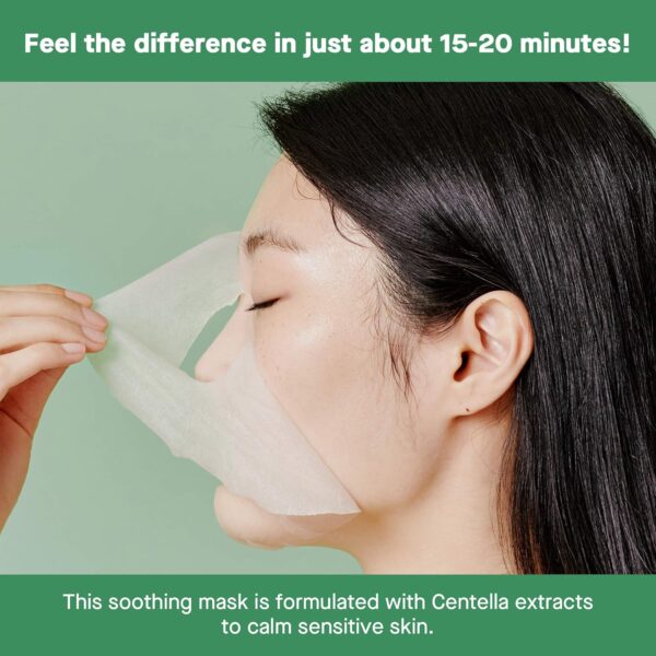 COSRX Cica Calming True Sheet Mask, 21ml/0.71 fl.oz, Centella Face Mask with Centella Asiatica, Lightweight Finish, Parabens Free, Korean Skin Care - Image 3