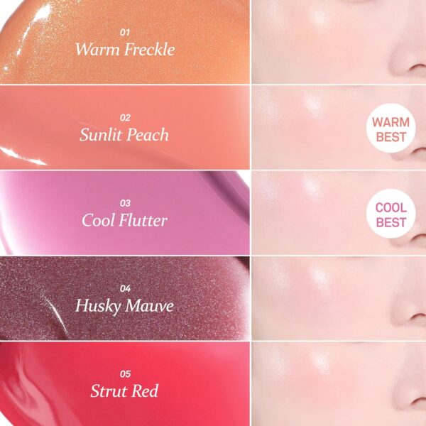 Hince Dewy Liquid Cheek Tint 6g - Raw Glow Blush for Glass Skin - Vegan, Lightweight, Weightless Watercolor (WARM FRECKLE, LC001) - Image 2