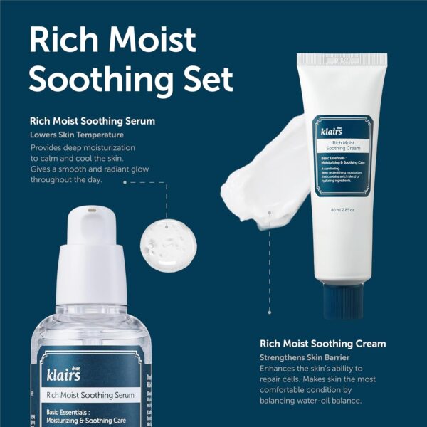 DearKlairs Rich Moist Soothing Cream 80ml, Repair Skin Barrier, Sensitive Skin, Hypoallergenic, Centella Asiatica, Ceremide, Moisturizer, Full Hydration, Non-sticky texture, Korean Moisturizer - Image 5