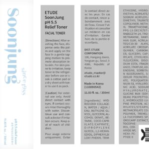 ETUDE Soonjung pH5.5 Relief Toner 11.83 fl.oz (350ml) 23AD | Skin Care Solution | Low PH Toner for Sensitive Skin | Non-Comedogenic, Hypoallergenic & Fragrance Free Moisturizer for Face