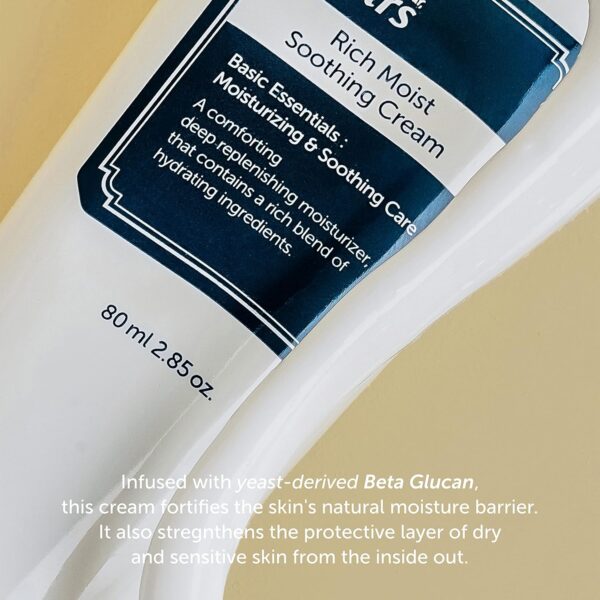 DearKlairs Rich Moist Soothing Cream 80ml, Repair Skin Barrier, Sensitive Skin, Hypoallergenic, Centella Asiatica, Ceremide, Moisturizer, Full Hydration, Non-sticky texture, Korean Moisturizer - Image 3