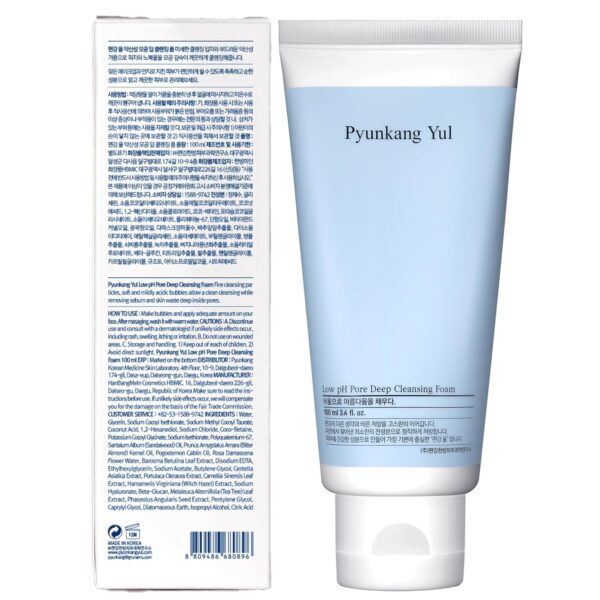 Pyunkang Yul [PKY] Low pH Pore Deep Cleansing Foam, Pore Cleanser with Fluffy Microbubbles, AHA, Witch Hazel, Zero Irritation, Korean Skincare (3.38 Fl. Oz, 100ml)