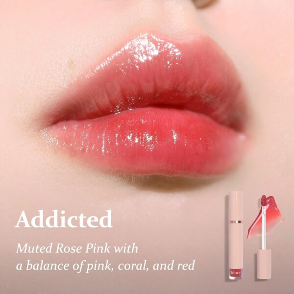 HINCE Mood Enhancer Water Liquid Glow - Non-Sticky & Waterproof Lip Stain for Women - Long Wearing Lip Gloss for Natural and Glass Glow - Moisturizing Liquid Makeup, 0.16 fl.oz. (ADDICTED) - Image 3