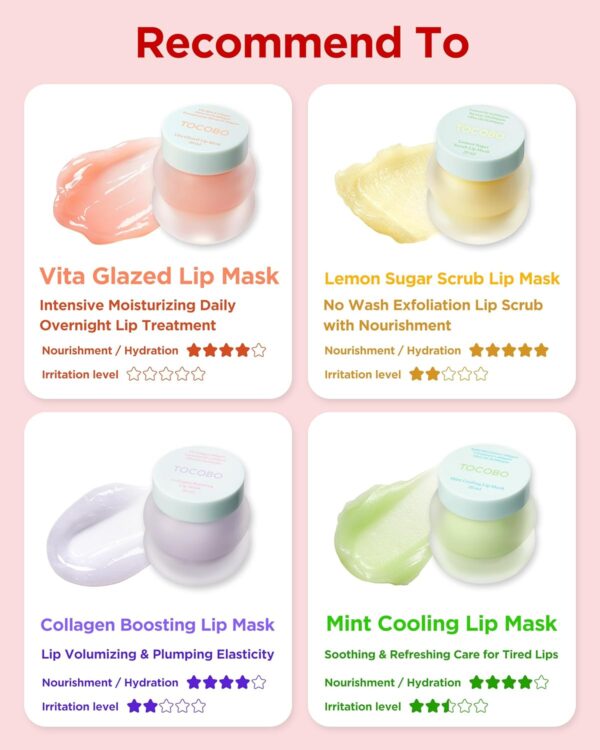 TOCOBO Vita Glazed Lip Mask – Korean Vegan Lip Scrub & Overnight Exfoliating Treatment for Dry, Chapped Lips – Hydrating, Plumping, Smoothing – Glazed Balm Texture, Non-Sticky, 0.68oz - Image 7