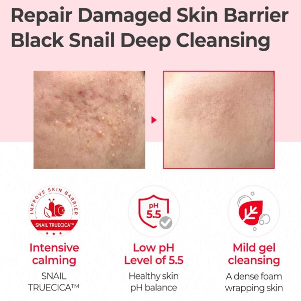 SOME BY MI Snail Truecica Miracle Repair Low pH Gel Cleanser - 3.38Oz, 100ml - Made from Snail Mucin for Sensitive Skin - Daily Face Wash for Deep Cleansing and Skin Moisturizing - Korean Skin Care - Image 3