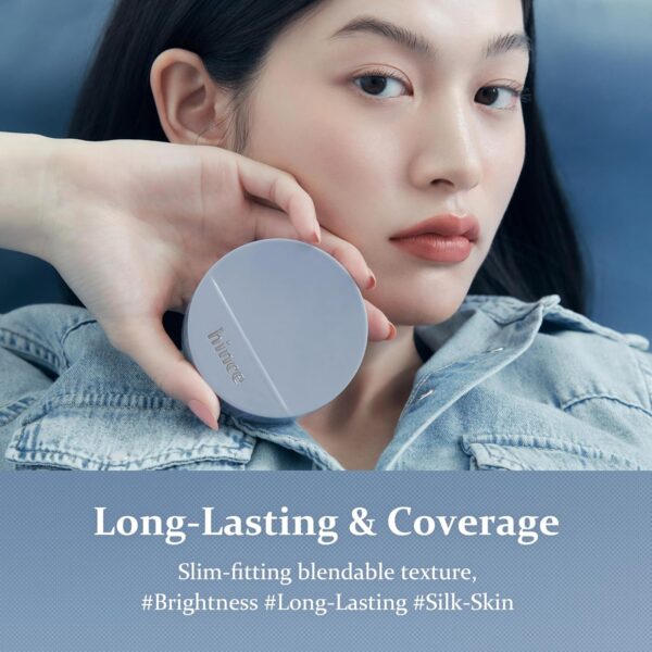 hince Second Skin Mesh Matte Cushion - 12g, Natural Coverage, Semi Matte Finish, Flawless Coverage, 24hr Long Lasting, Korean Cushion Foundation, Blue Cushion (SAND, 23) - Image 4