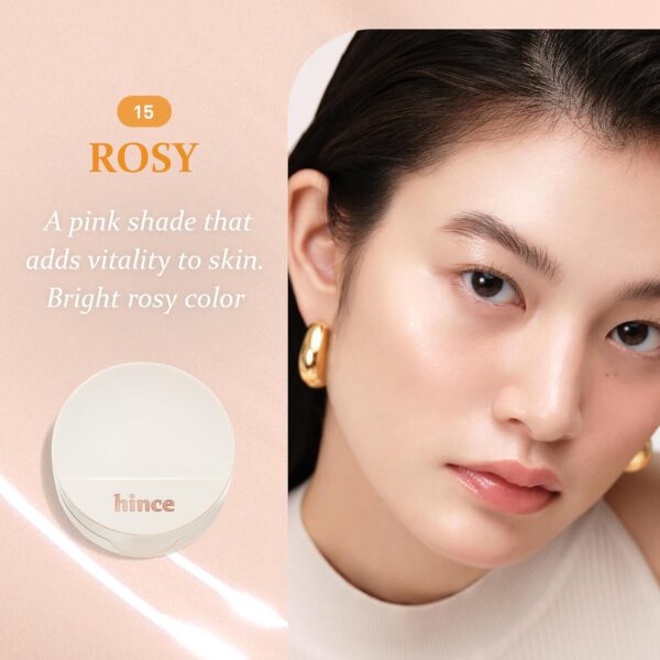 hince Second Skin Glow Cushion-12g | Skin Foundation dewy, glow, long-lasting, classy, clean beauty, lightweight, natural look,refreshing, moisturizing, slim fitting texture (ROSY, 15) - Image 3