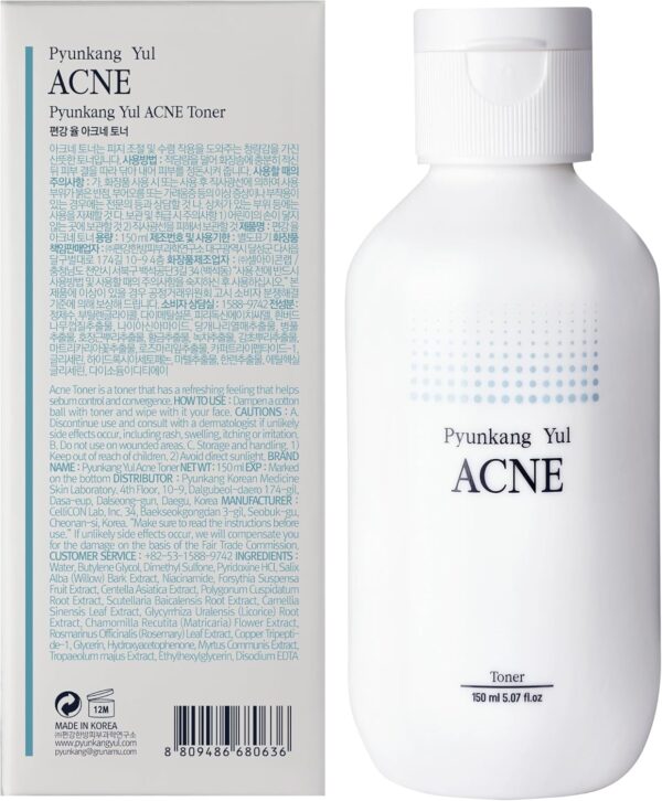 [PKY] Pyunkang Yul Acne Toner - Acne Treatment - BHA Astringent for Face - Natural Ingredients Removing Dead Skin Cells and Minimizing Pores - Korean Sebum Control Toner - 5.07 Fl. Oz